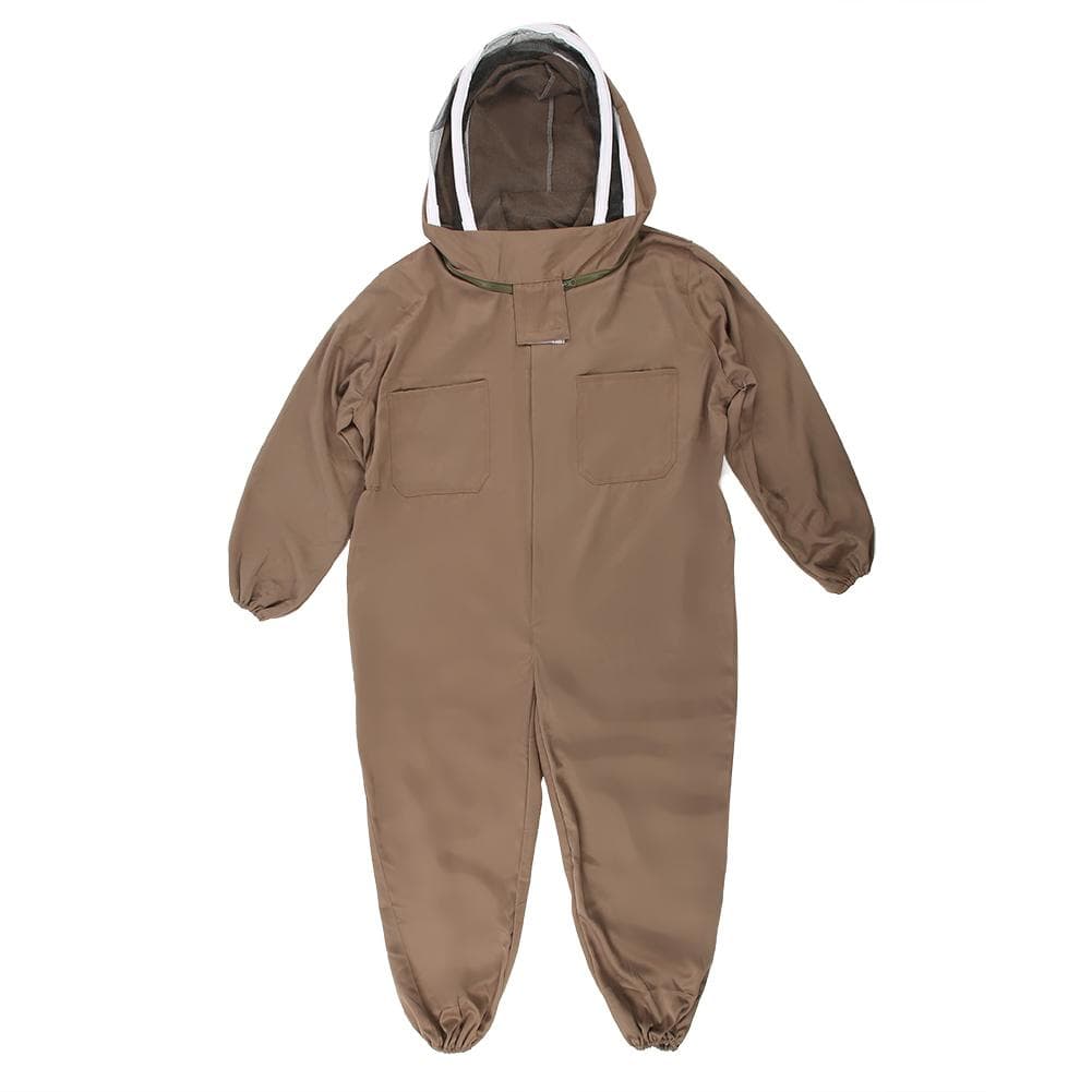 Beekeeping Protective Suit Breathable Bee Suits Smock with Zipper for Beekeepers Light BrownXXL L