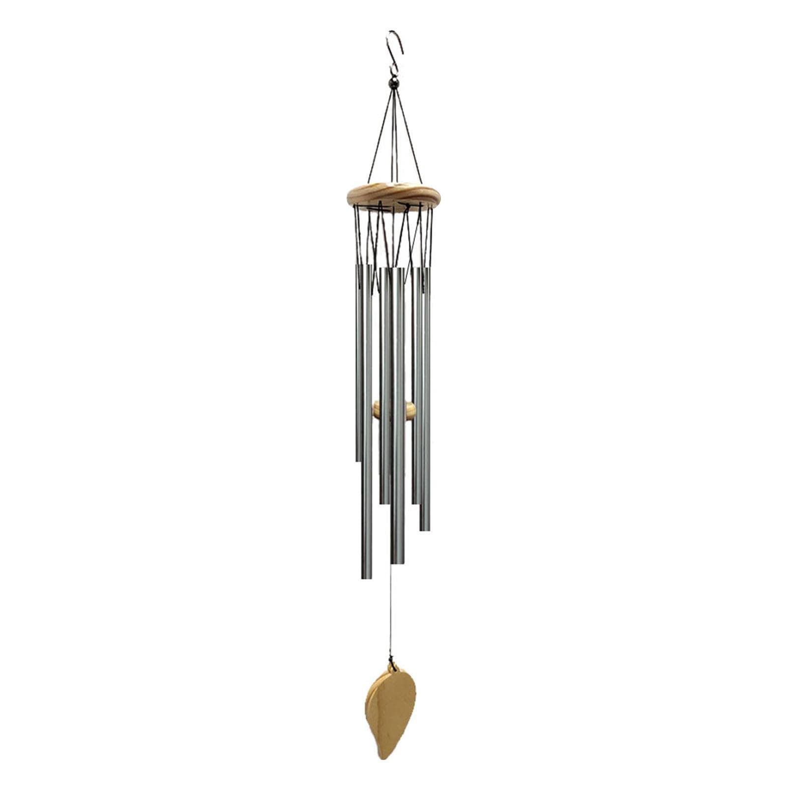 Wind Chimes 6pcs Aluminum Tubes Chimes Simple European Style Windbells Melodious Soothing Sound for silver