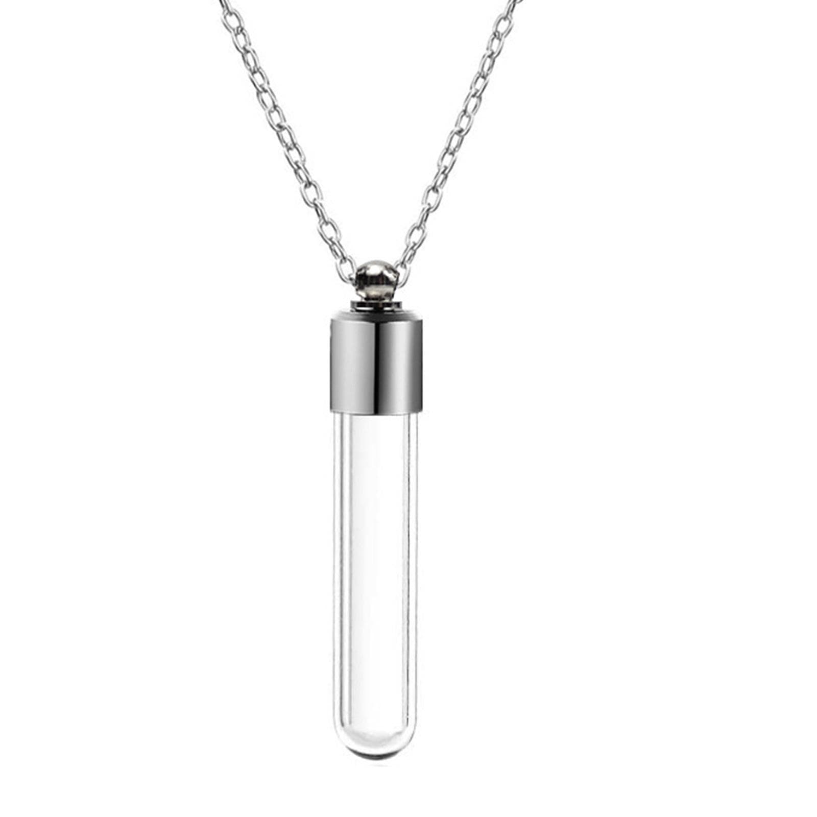 Convenient Glass Bottle Pendant Necklace Easy to Open and Carry Pendant Neckchain for Small Decorations and Fragrances 1