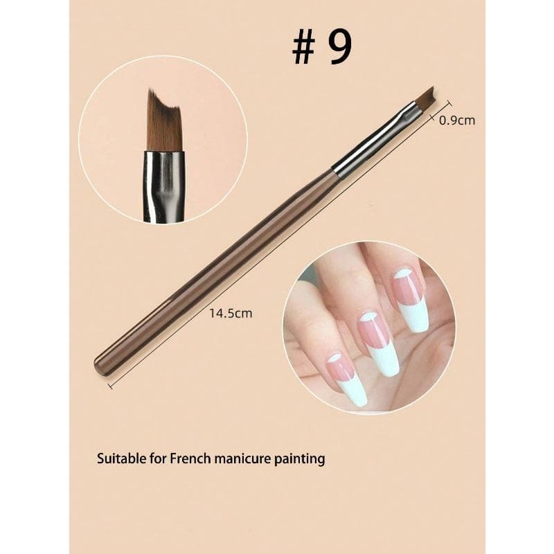 1pc Japanese-Style Nail Art Brush, Double-Headed Brush, Construction Brush, UV Gel Polish Brush, Ombre Brush, Suitable For Nail Salons Or Home Use