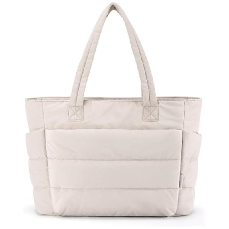 Women's Bag Large Capacity Solid Color Tote Bag Versatile Handbag for Commuter Work Student Class Shopping bag beige