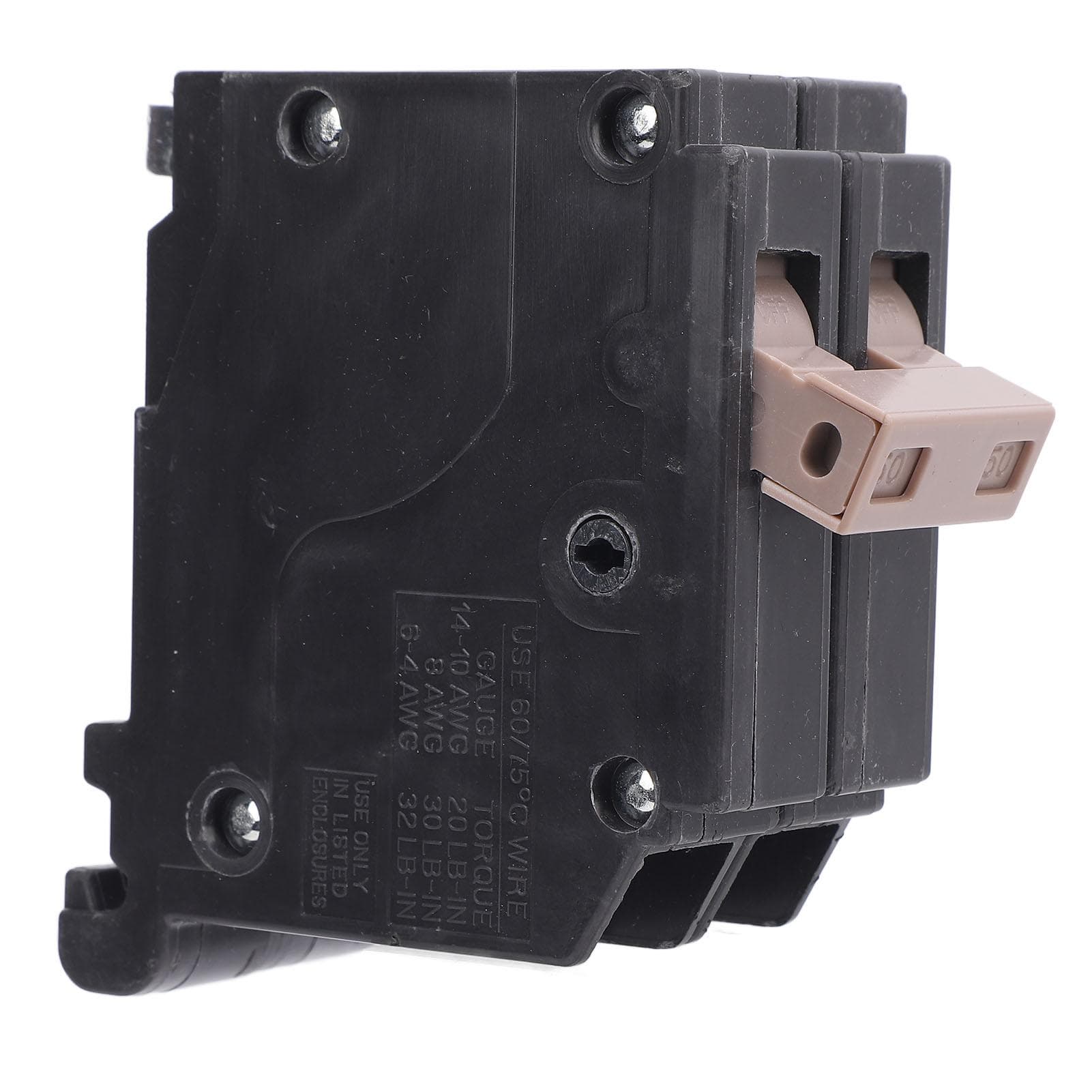Molded Case Circuit Breaker 2 Pole 50A 34in Plug On Thermal Magnetic Protecting 10 KAIC for Load