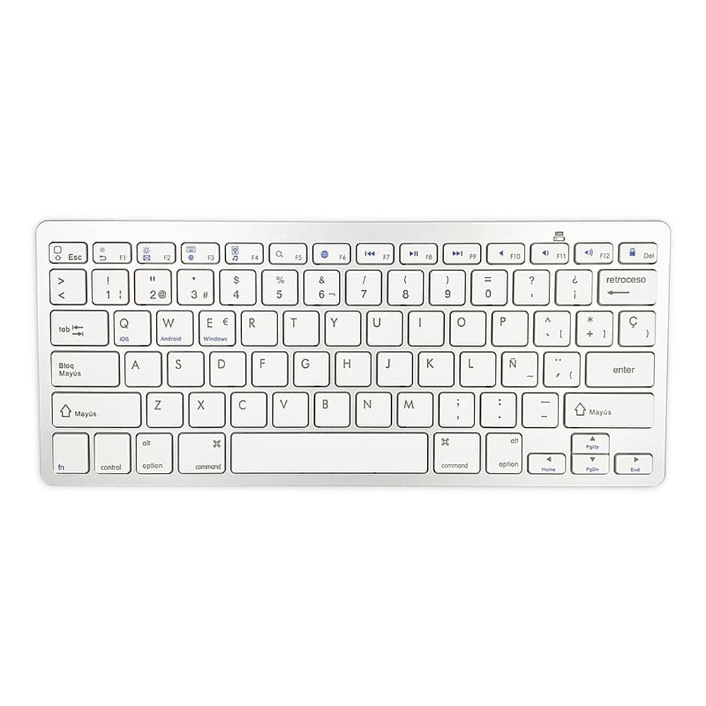 78 Keys Spanish Wireless BT Keyboard BT 3.0 Portable Ultra-slim Keyboard Support silver