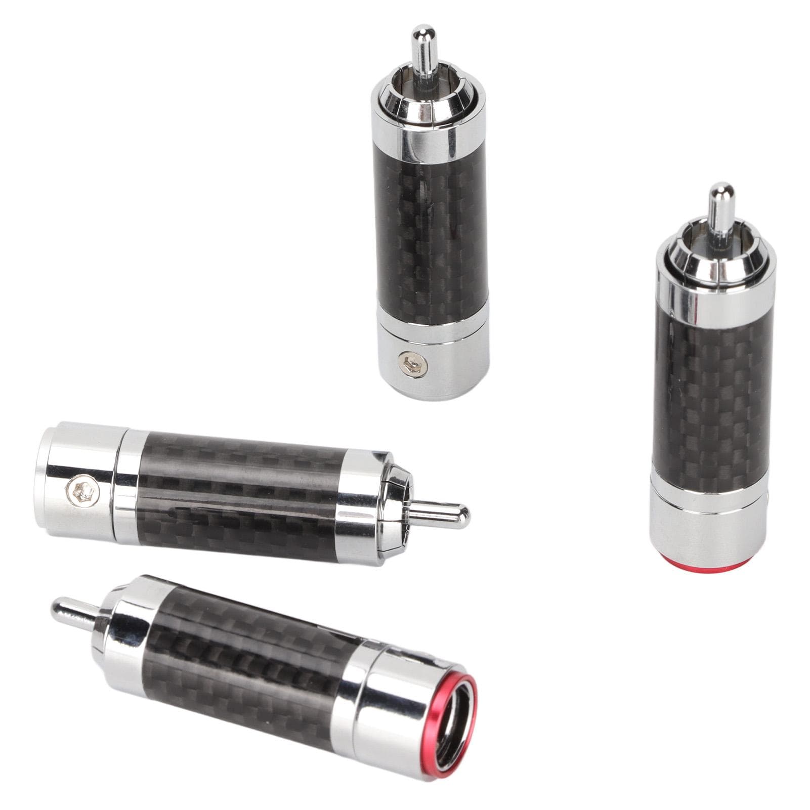RCA Sound Plug Durable Chromeplated Carbon Fiber Lotus Sound Amplifier Cable Plug for Sound Line
