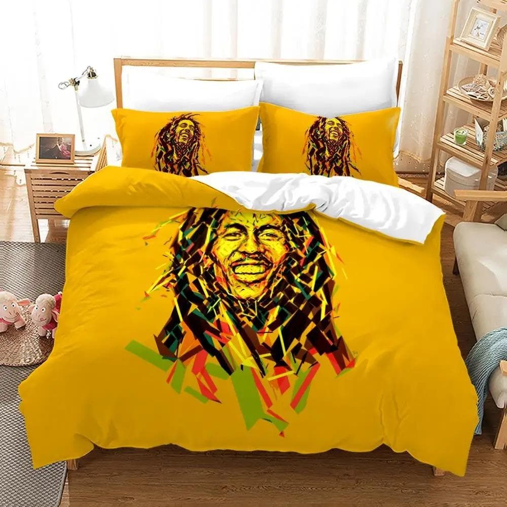 Bob Marley Duvet Cover Sets Music Legends Jamaica Singer Comfortable Bedspreads Queen King Size Bedding Sets Bedroom Decor 70x133cm 2pcs