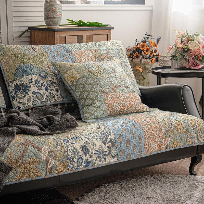High Quality Vintage Sofa Cushion Cotton Fabric Sofa Cover Pillowcase American Style Home Jacquard Fabric Couch Cushion Towel 70x70cm 1pcs