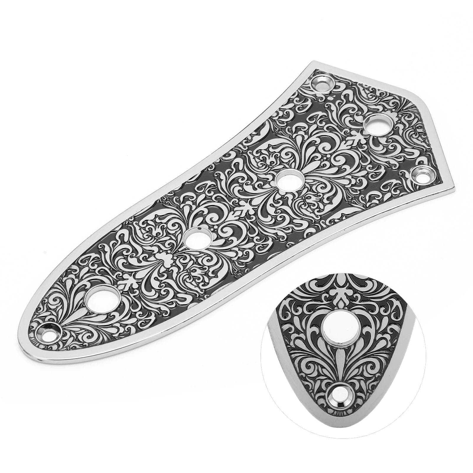 Bass Control Plate Aluminum Alloy Carved Board Volume Switch for Jazz Guitar Parts Replacement