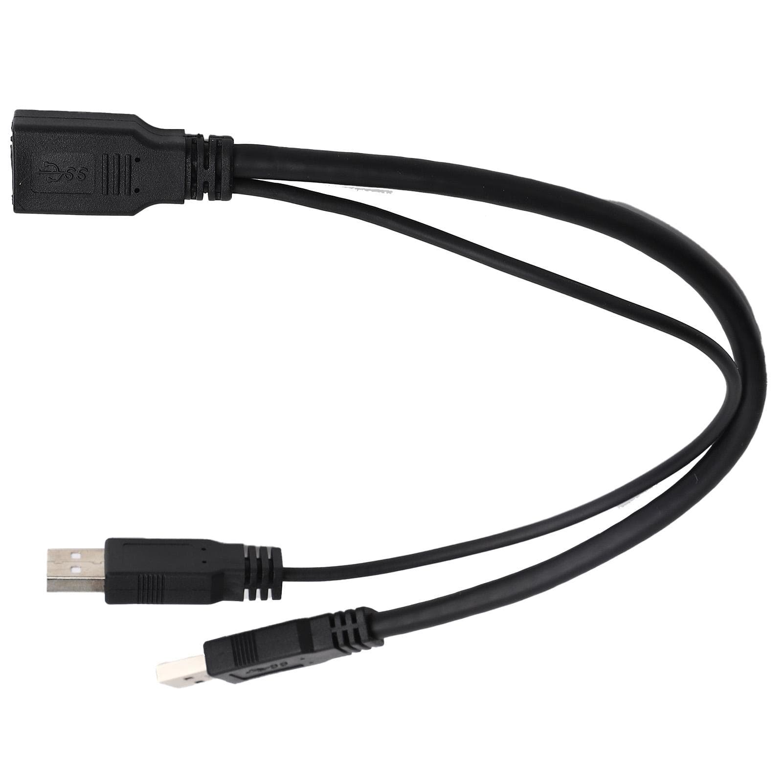 30cm Extension Cable Converter Auxiliary Power USB 3.0 Female to Dual Male for 2.5in Mobile Hard