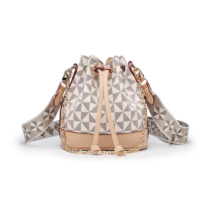 Vintage Printed Hand-held Crossbody Bag Checkerboard Classic Women's Bag Single Shoulder Bucket Bag