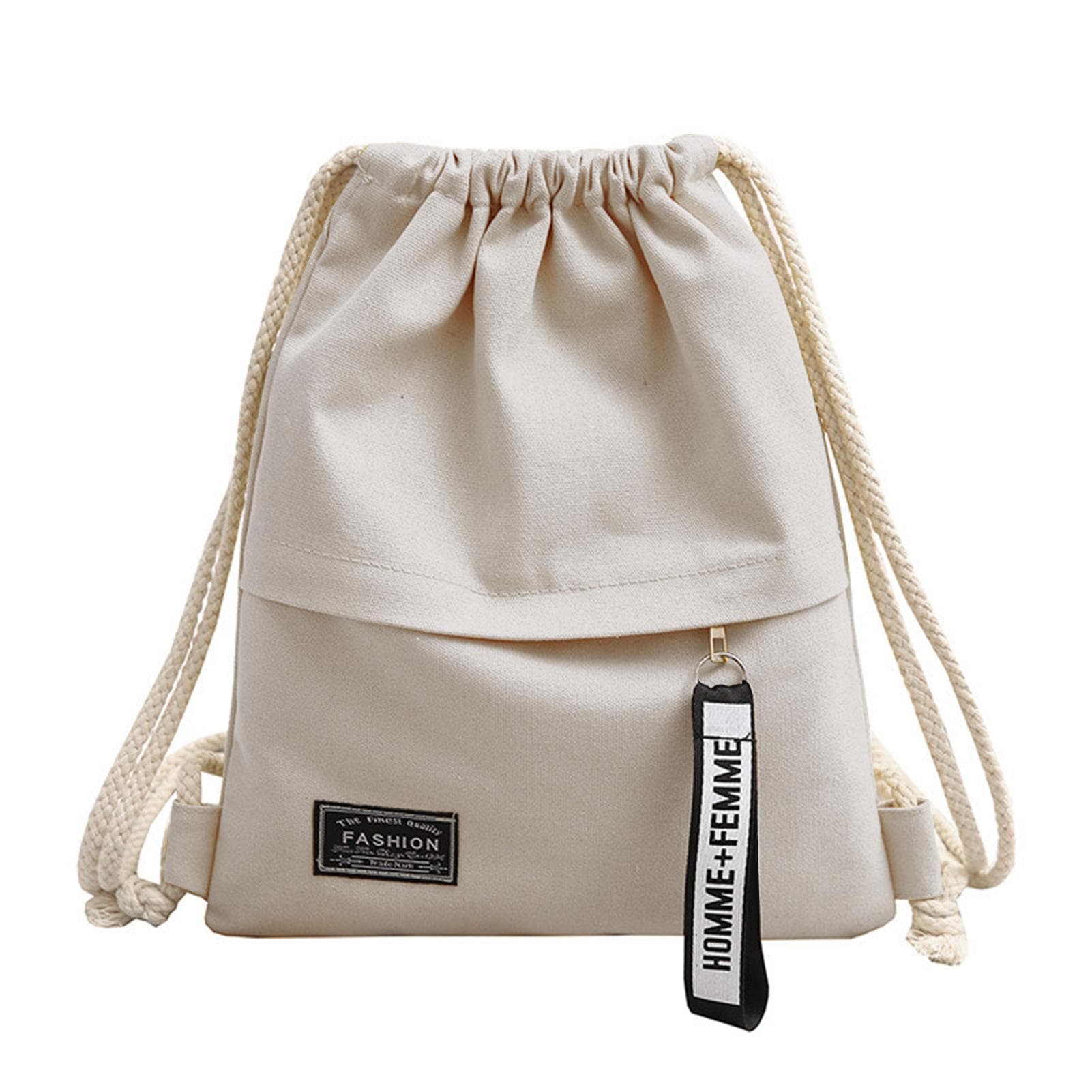 Sports Drawstring Bag | Portable Backpack for Men | Drawstring Backpack Sports Gym Bag for Women Me white