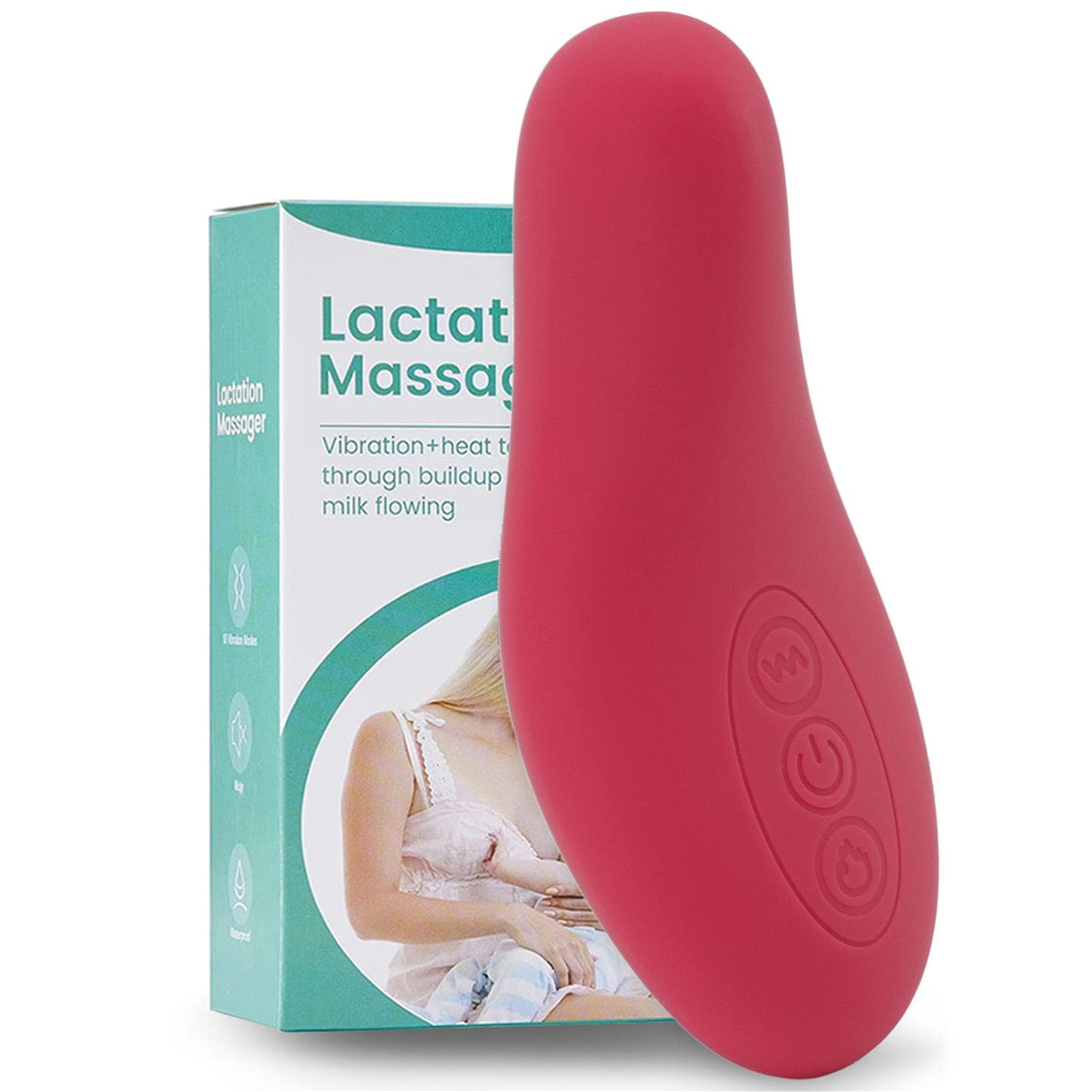 Lactation Massager Women Heating Vibration Breast Massager for Breastfeeding Clogged Ducts Mastitis brown