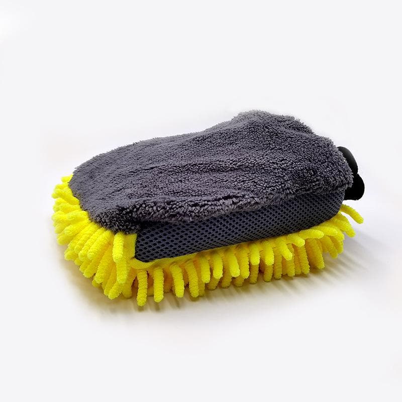 Large Microfiber Car Wash Mitt Waterproof Chenille Gloves Thick Car Cleaning Mitt Wax Detailing Auto Care Double-faced Glove yellow