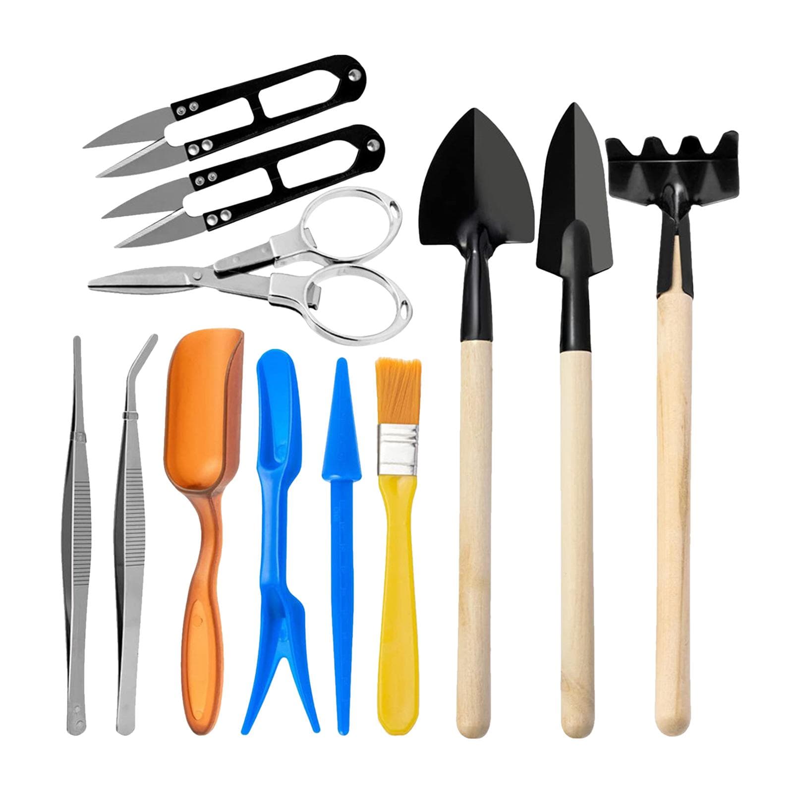12PCS Garden Planting Tool Set Bonsai Succulent Transplanting Miniature Fairy Mini Garden Planting multicolour