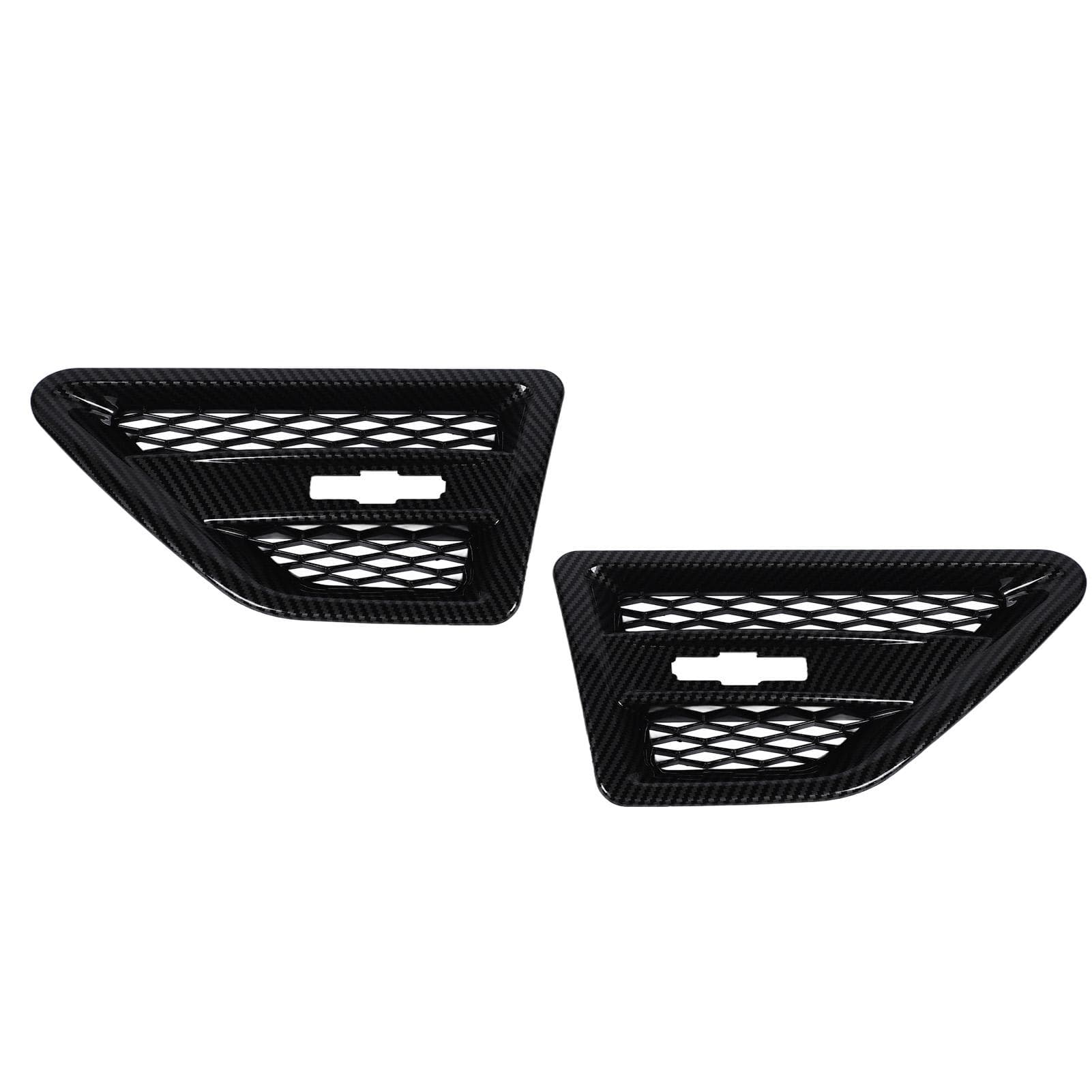 2Pcs Hood Side Air Vent Trim Cover Carbon Fiber Look Exterior Side Air Vent Trim Grille for
