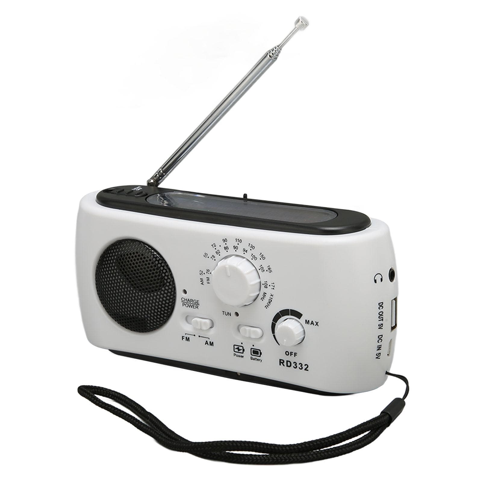 Solar Hand Crank Radio Multifunction Rechargeable Emergency Radio with Flashlight Function for white