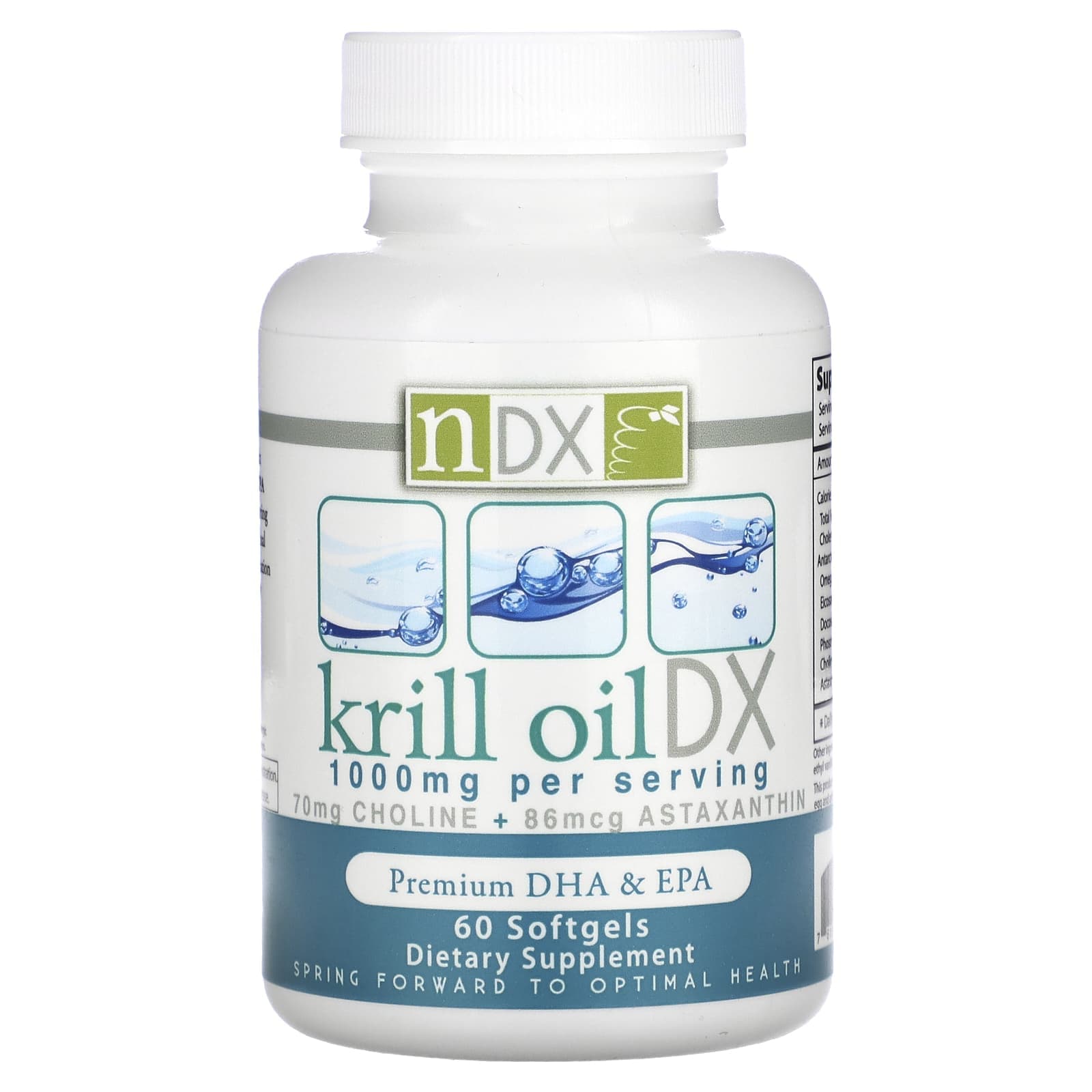 Natural Dynamix (NDX), krill oil dx, premium DHA and EPA, 1,000 mg, 60 softgels (500 mg per softgel)