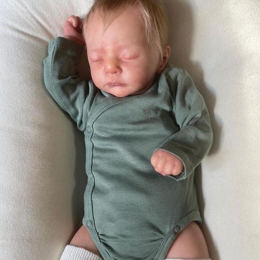 BZDOLL 47CM 3D-Paint Skin Soft Silicone Reborn Boy Baby Doll Handmade 19inch Girl Gift Lovely Sleeping Dress Up Toy Art Finished 3D Doll