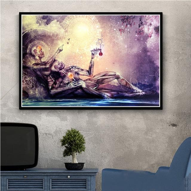 Alex Grey Psychedelic Trippy Tree Life PicturesWall Art Canvas Prints Painting Bedroom Abstract Poster Modern Home Decoration 60X80cm Unframed