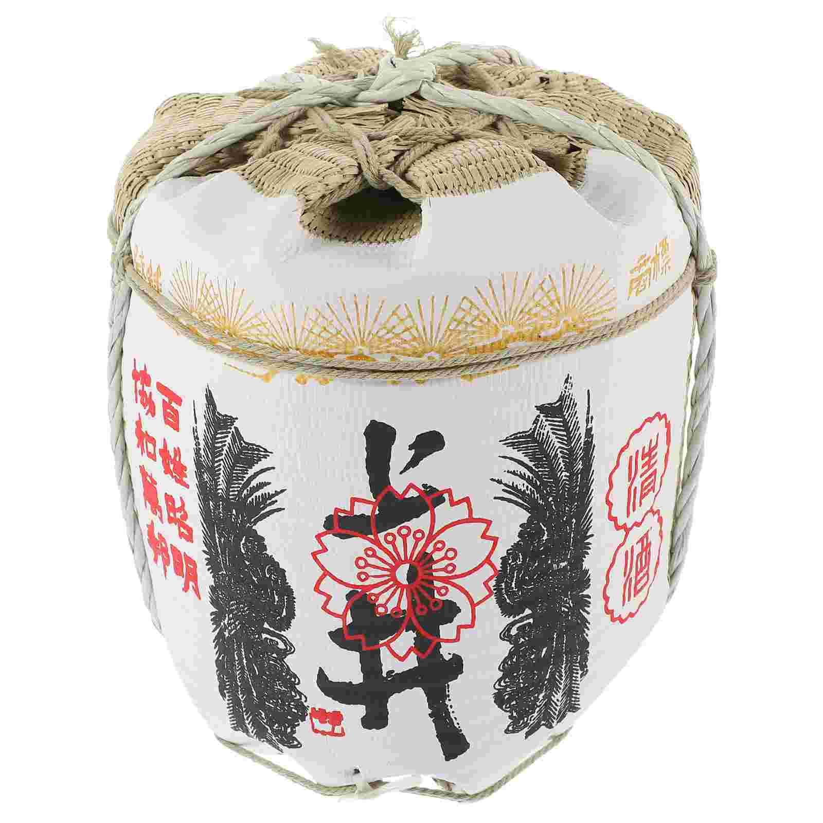 Japanese Sake Barrel Decoration Beer Bucket Gift Model Festival Decors Props Decorative Dispenser Foam Barrels Indoor
