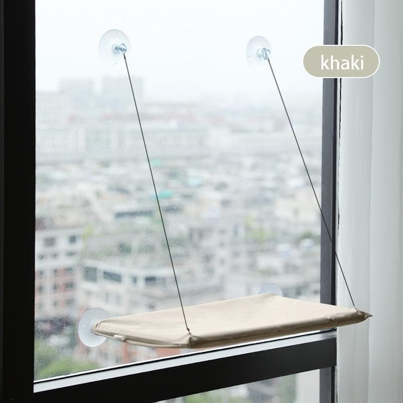 Pet Cat Hammock Hanging Cat Bed Bearing Comfortable Cat Sunny Window Seat Mount Kitten Climbing Frame Pet Accessories khaki
