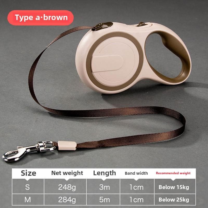 Dog Automatic Retractable Leash Pet Dog Chain Large Medium Small Dog Leash Golden Retriever Dog Walking Leash 3M coffee