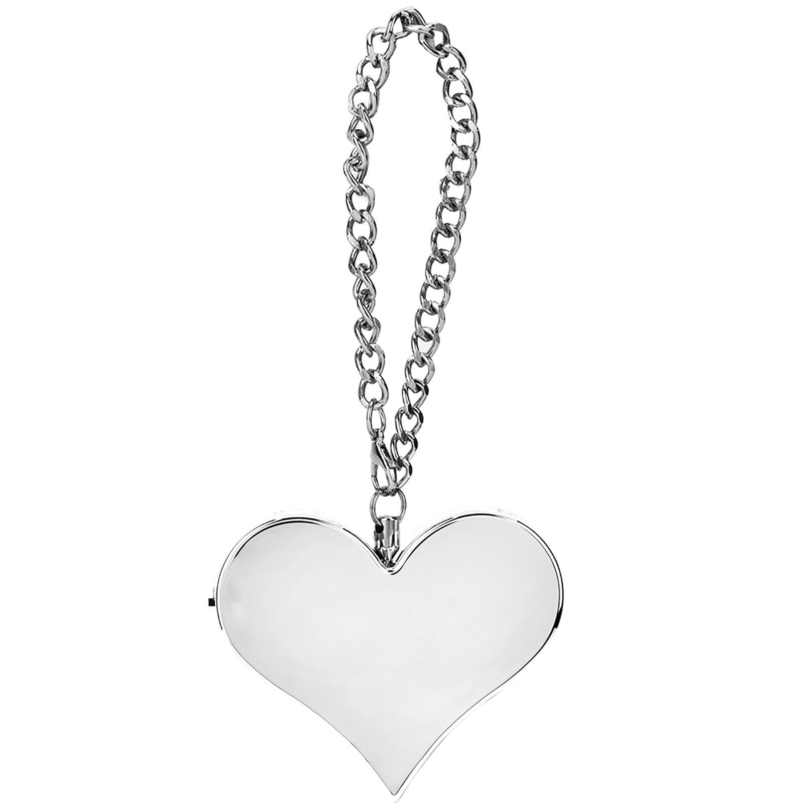 130DB Heart Shape Personal Security Alarm Keychain (Silver) silver