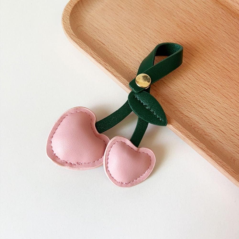 Keychain Cherry Key Chain Decoration Peach Heart DIY Craft Accessories Bag Pendant Keyring Bag Decoration Cherry Pendant