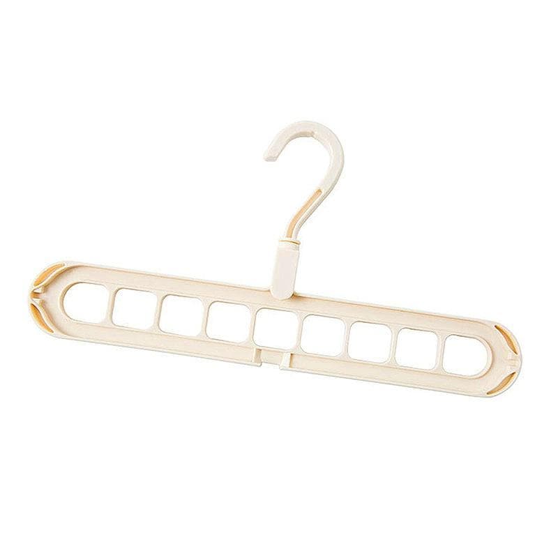 Multi-function 9 Holes Sliding Hanger Anti-wind Homehold Plain Clothes Storage Sliding Clothes Rack khaki