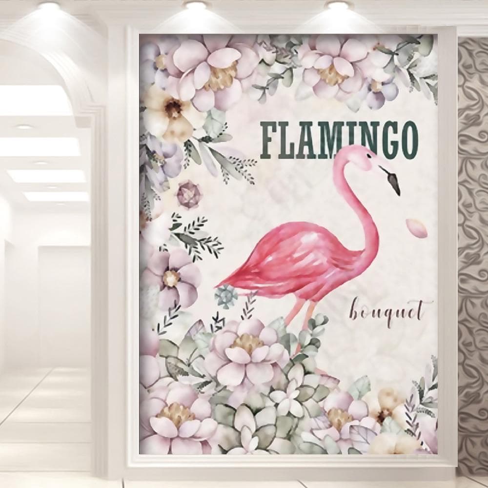 Cross Stitch Embroidery Kits Colorful Flamingo Cotton Thread Painting DIY Needlework 20X30