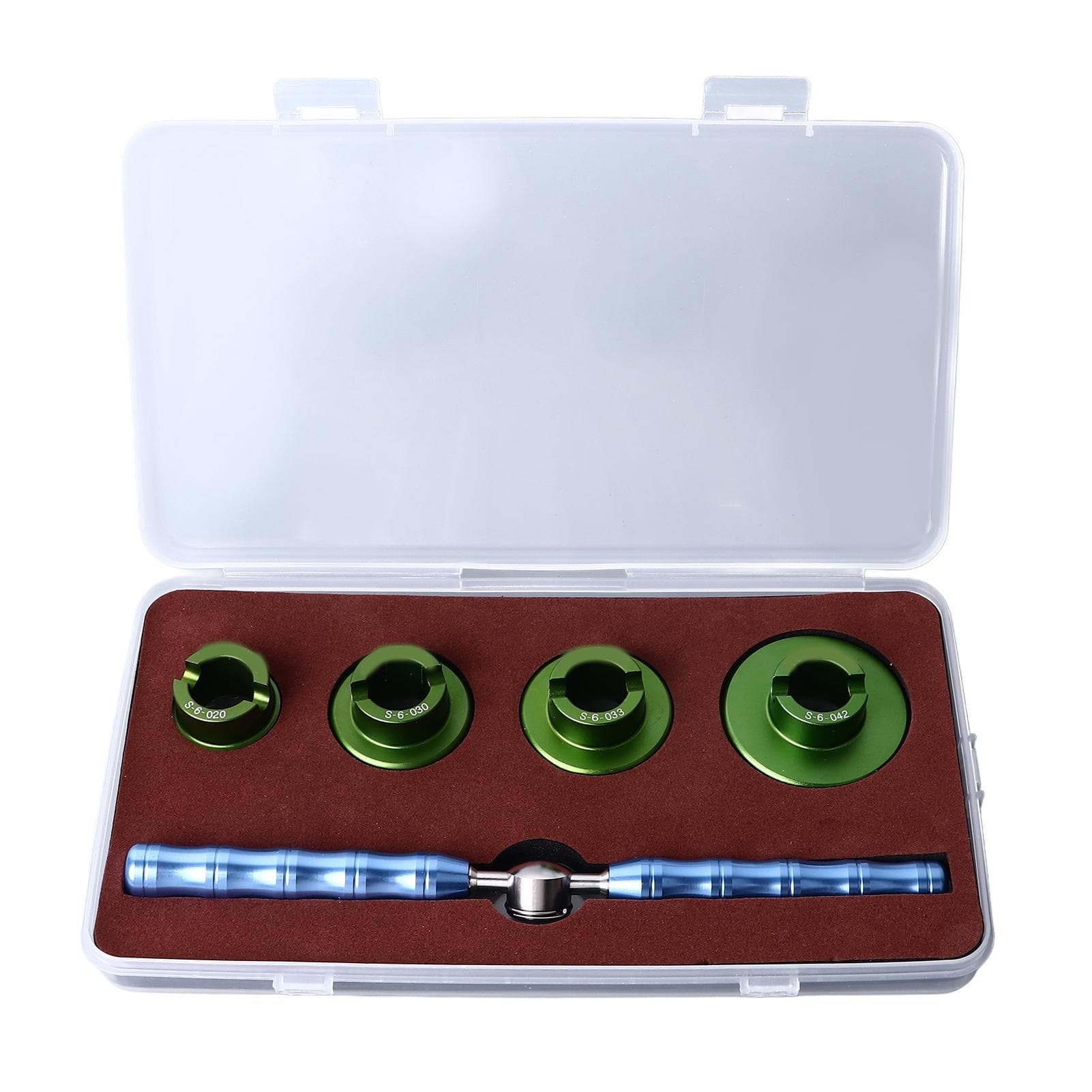 Oyster Style Watch Back Case Opener with 4 Dies Metal Watch Back Case Remover Tool for Watch Maker