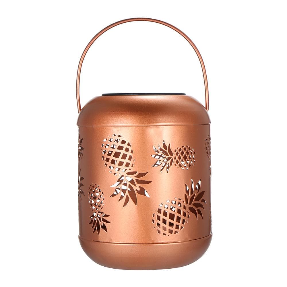 Outdoor Lighting Solar Powered LEDs Lawn Light Hollowed-out Pineapple Design Hanging Landscape Type 1