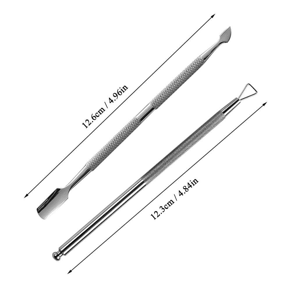 2Pcs Gel Nail Polish Removal Tool Stainless Steel Dead Skin Cuticle Peeler