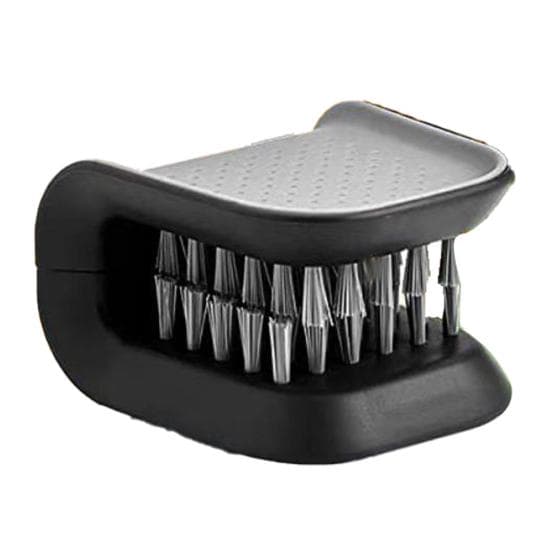 U-Shaped Cutlery Cleaner Brush Stiff Bristle Food Grade BPA Free Reusable Wrap-around Design Knife Brush Cutlery Cleaner black