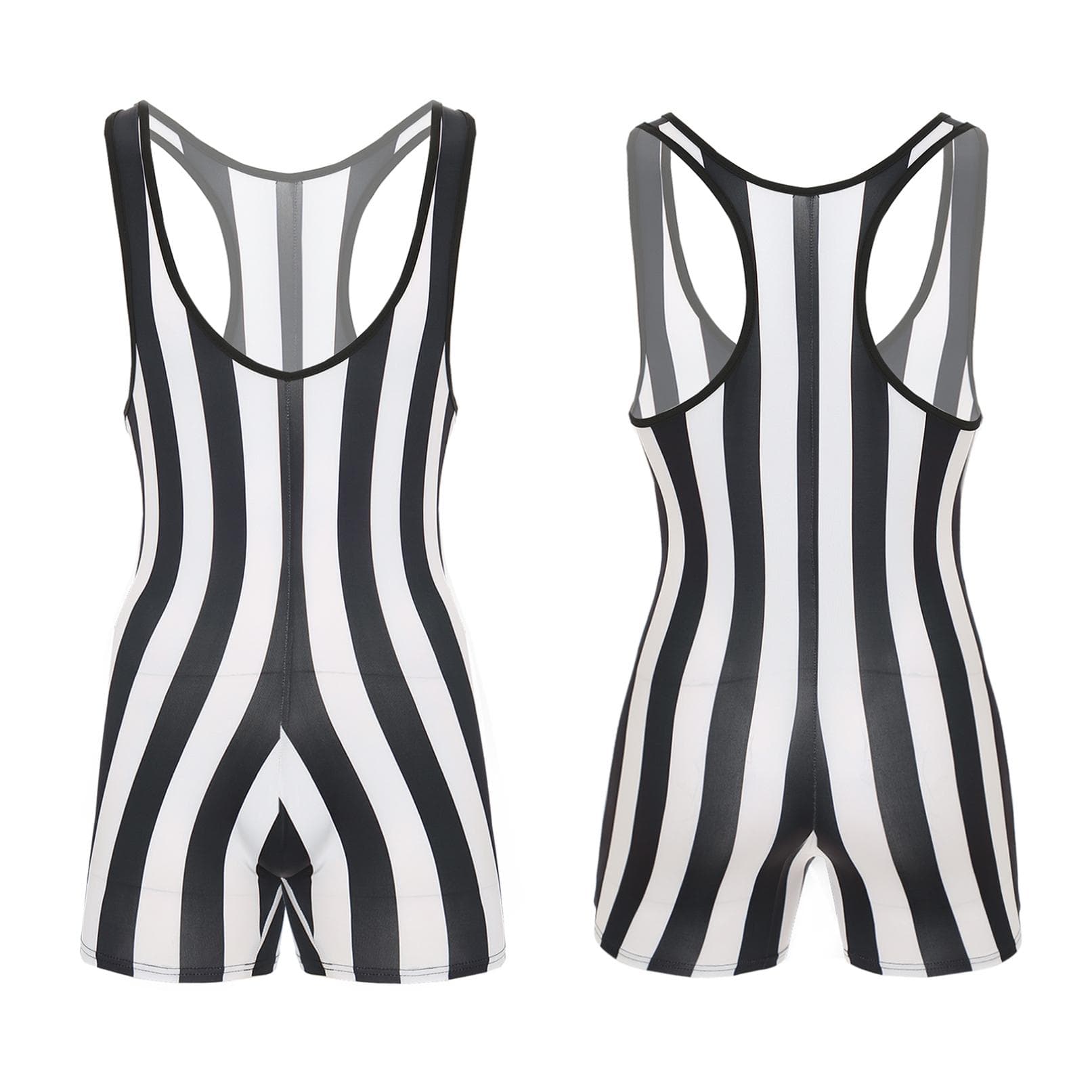 Men's One Piece Swimsuit Sleeveless Slim Fit Fitness Gym Sports Bodysuit Men Surfing Clothes XXL white/black
