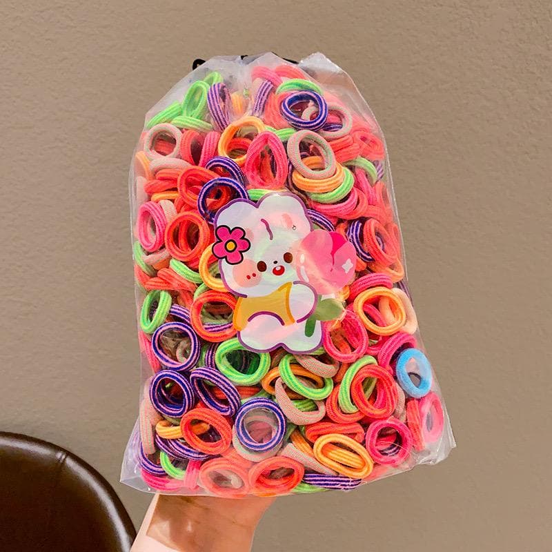 100pcs Cute Elastic Hair Rubber Bands For Baby Girls Children Sweet Colorful Hair Ties Hair Rope Scrunchies Hair Accessories 100pcs