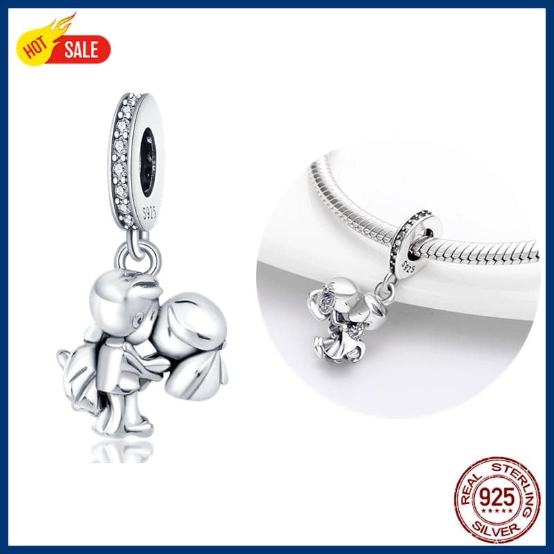 100% S925 Sterling Silver Firefly Charms Evil Eye Hot Air Balloon Blue Charms Fit  Original Bracelet DIY Jewelry Making