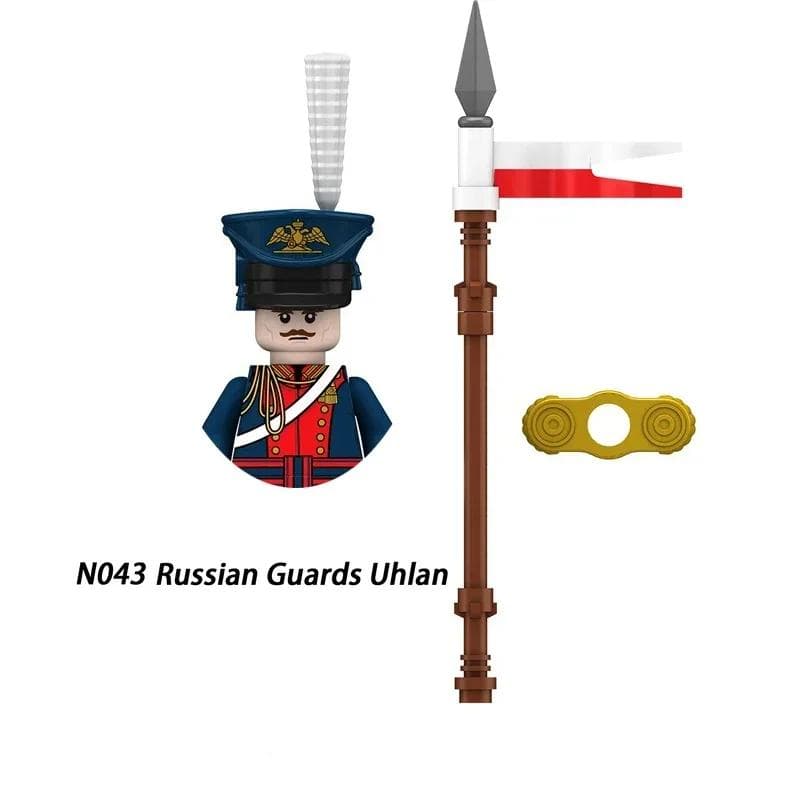 1PCS/Napoleonic Wars Military Soldiers Building Blocks WW2 Figures French British Fusilier Rifles Weapons Toys For Kids