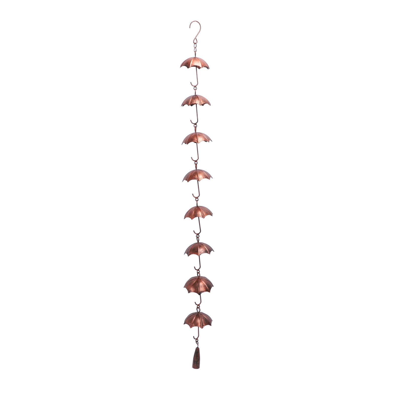 39.4in 8 Cups Rain Chain Decorative Umbrella Rain Chain Bell for Home Garden Patio Outdoor Decor