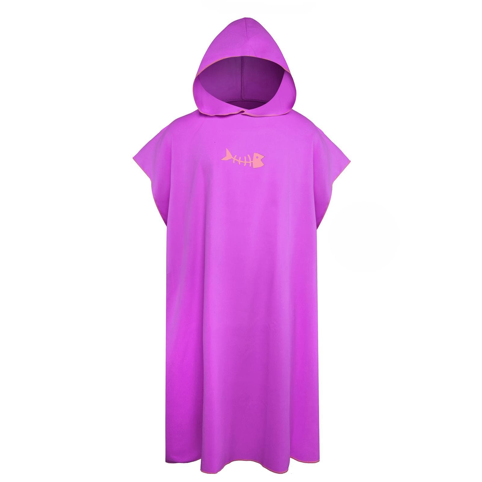 Surf Poncho Changing Towel Quick-Dry Robe with Hood Microfiber Beach Blanket Bath Towel Swim Towel purple