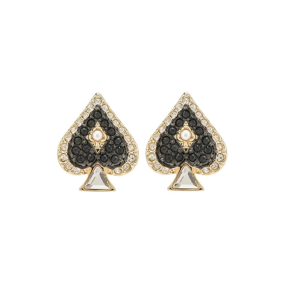 Swarovski Reversible Charm Tarot Card Fantasy Mysterious Spade Earrings Women Earrings 5510528 Black,F