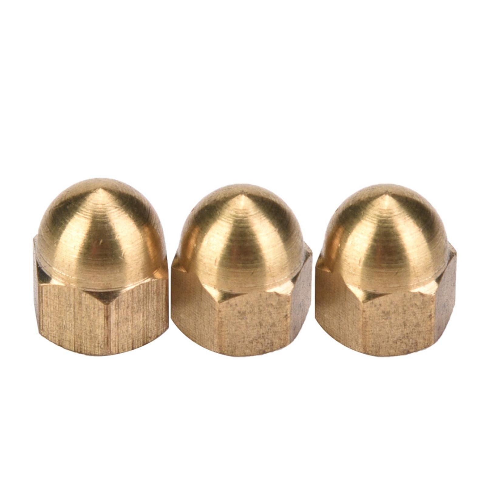 Brass Acorn Nut Kit Dome Head Cap Hex Nuts Set Vehicle Fasteners (M8, 10pcs)