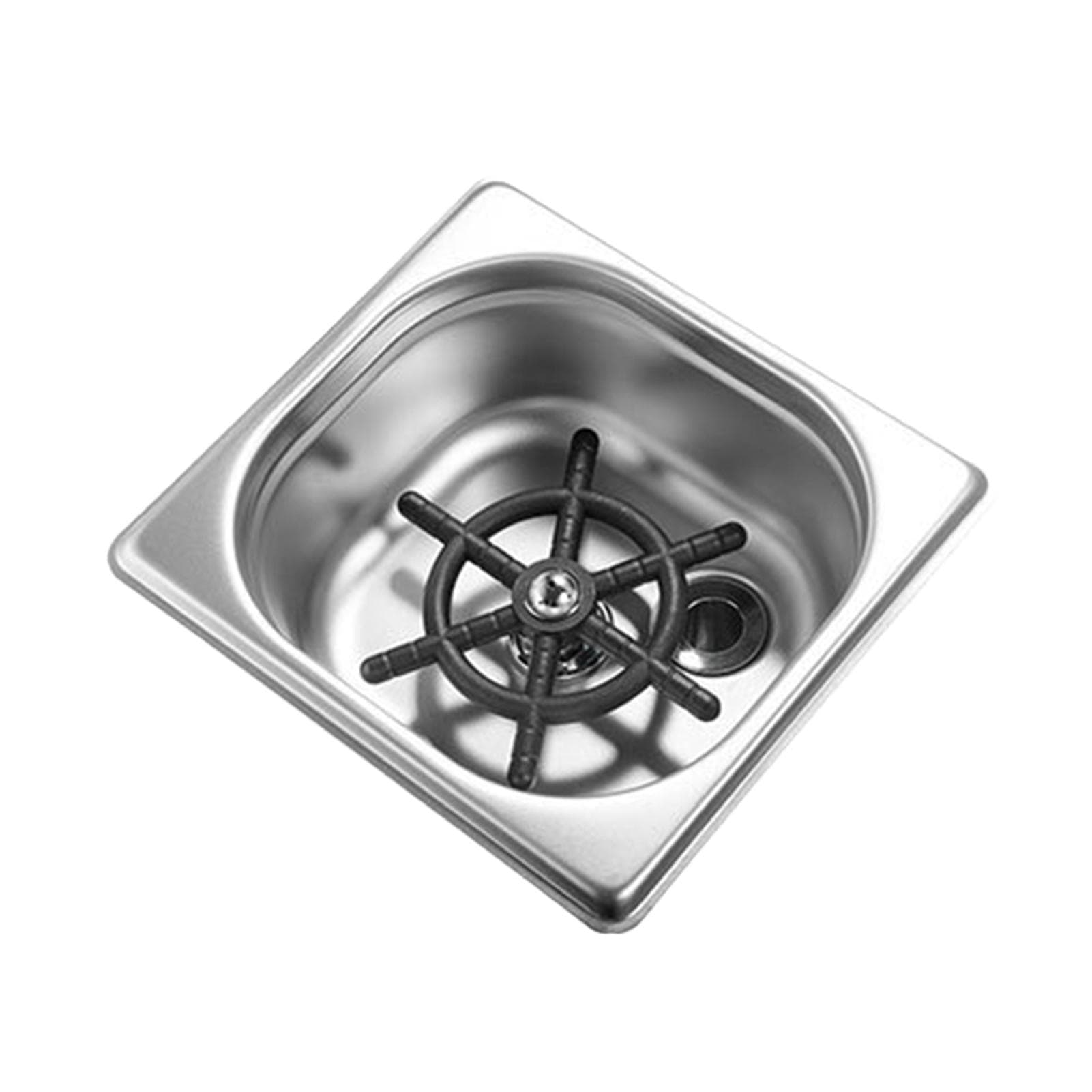 Built-in Glass Rinser for Kitchen Sink Stainless Steel Bottle Washer Automatic Multi-hole Spraying silver
