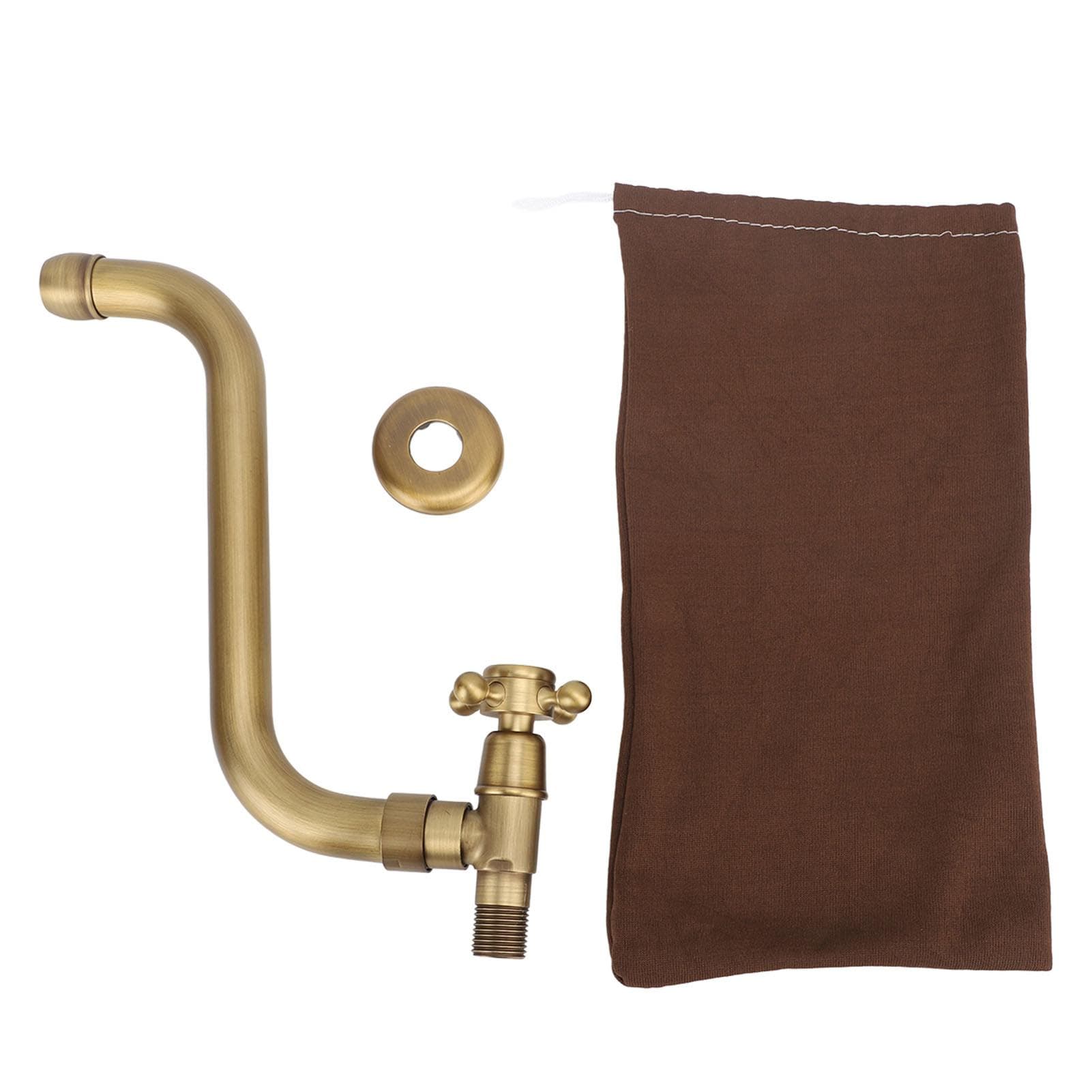 Antique Copper Faucet Antifreezing Decorative Vintage In Wall Single Cold Tap for Bathroom Kitchen