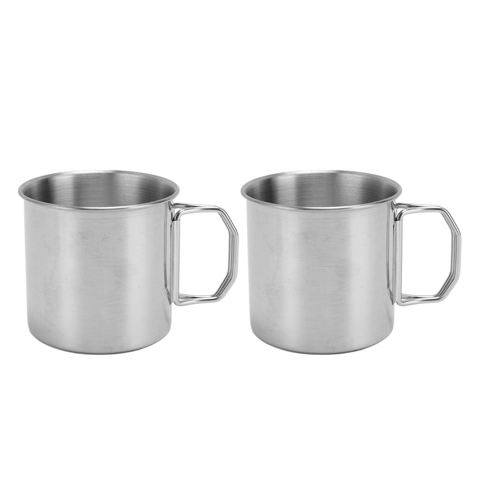Outdoor Water Cup Foldable Handle Portable 304 Stainless Steel Mug for Travel Camping Hiking 350ML 350ml