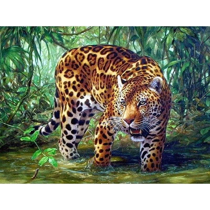 Diamond Painting Tattoo Tiger Round 5D Diamond Embroidery Cross Stitch Diamond Wall Painting 20X30CM