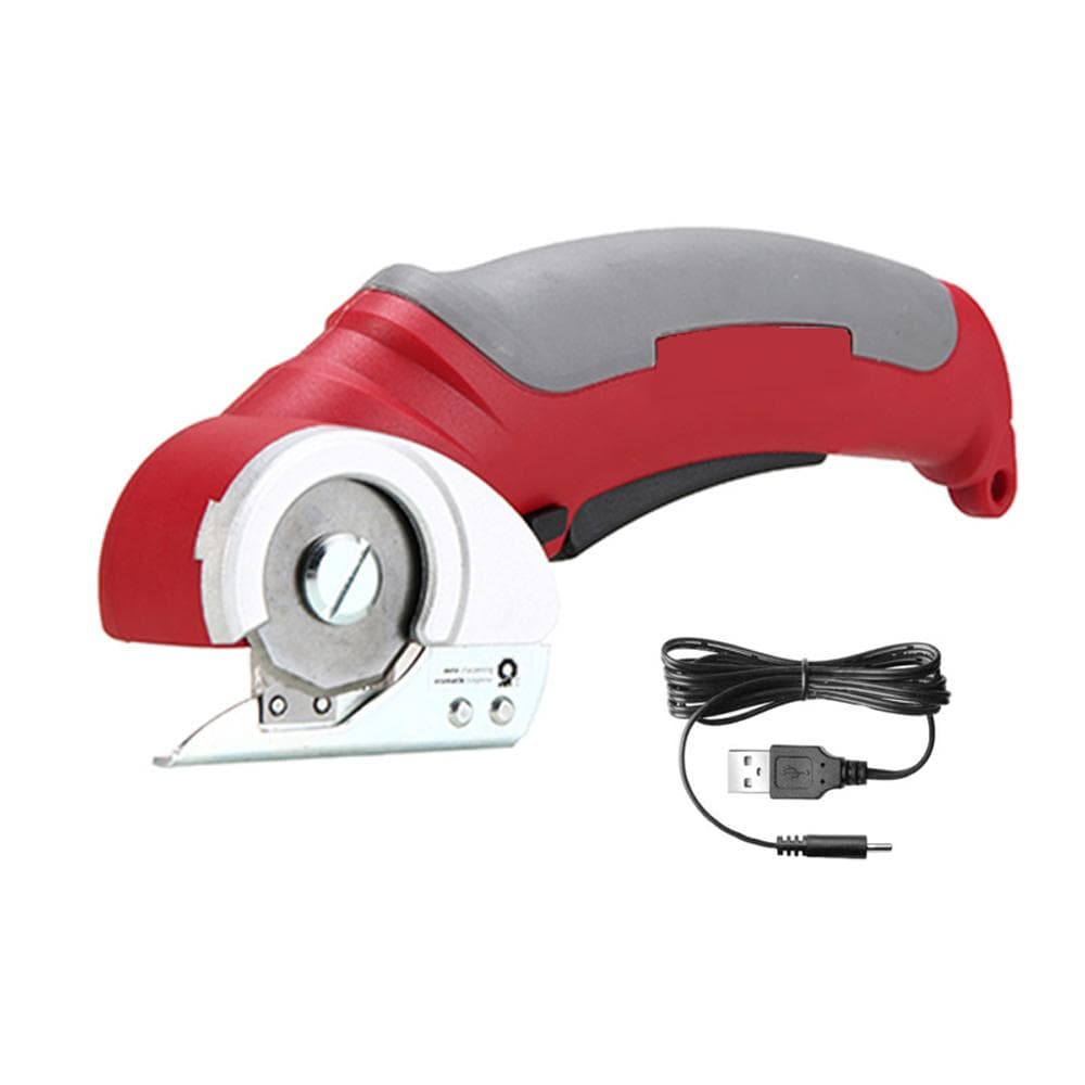 4.2V Electric Cloth Cutter Copper Coil Motor Portable Fabric Cutting Machine Handheld Paperboard red
