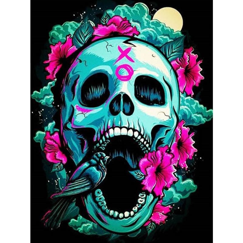 5D DIY Diamond Painting  Cartoon skull  3D Diamond Embroidery Cross Stitch Home Decor 20X30CM
