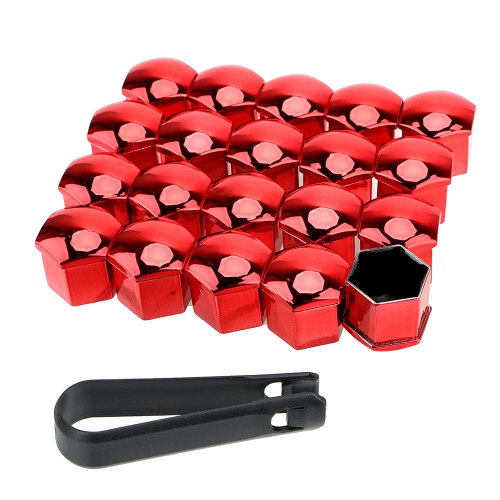 20Pcs 17mm Car Wheel Nut Caps Protection Covers Caps Anti-Rust for Mercedes Benz BGA AMG W203 W210 W211 W124 W202 W204 W205 W212 W176 red