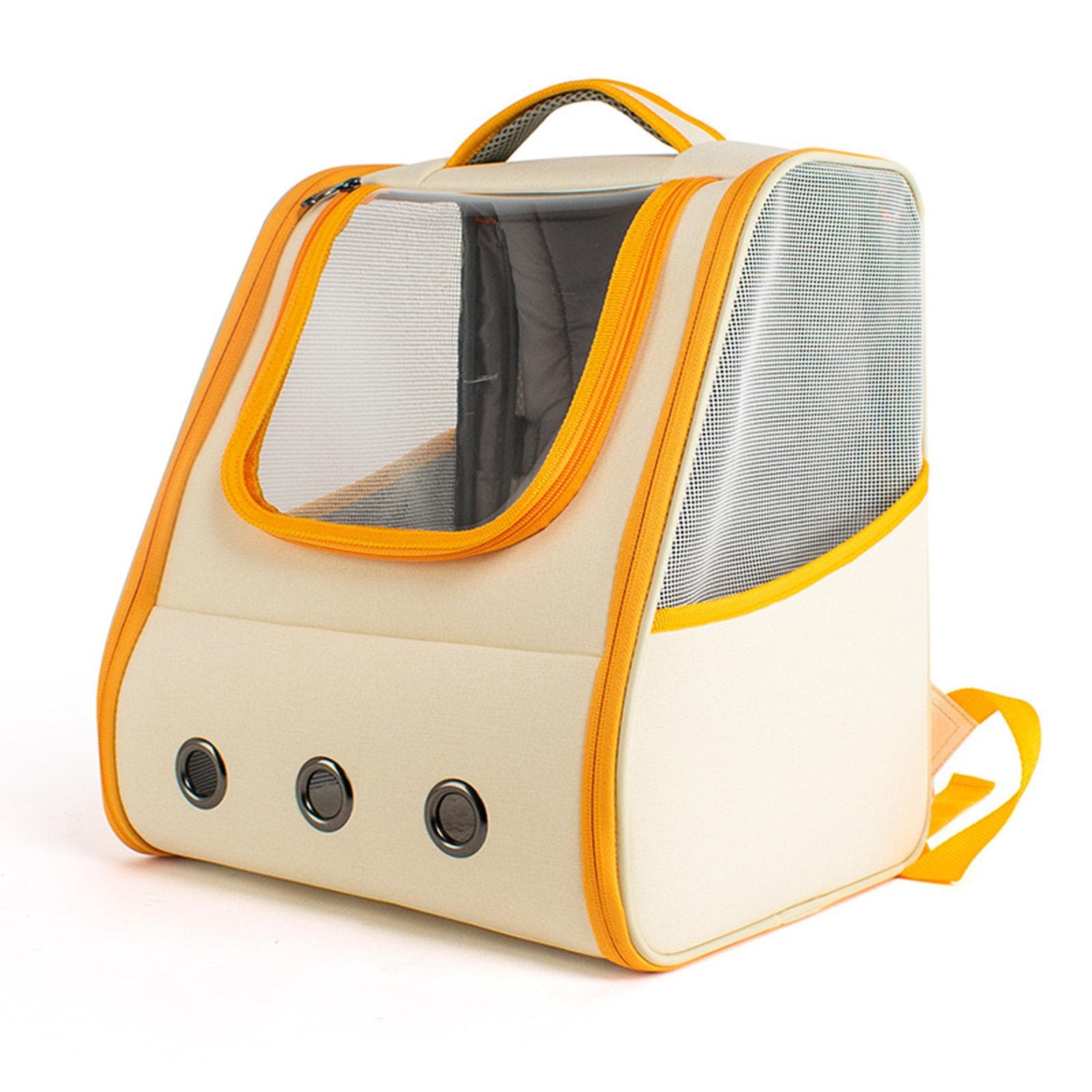 Cat Backpack Carriers Bag Clear Orange Soda Color Block Easy Cleaning Fashionable Pet Carrier for