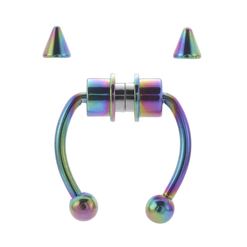 1pcs U Shaped Fake Piercing Nose Ring Alloy Nose Piercing Hoop Septum Rings for Women Body Jewelry Gifts Fashion Magnetic multicolour